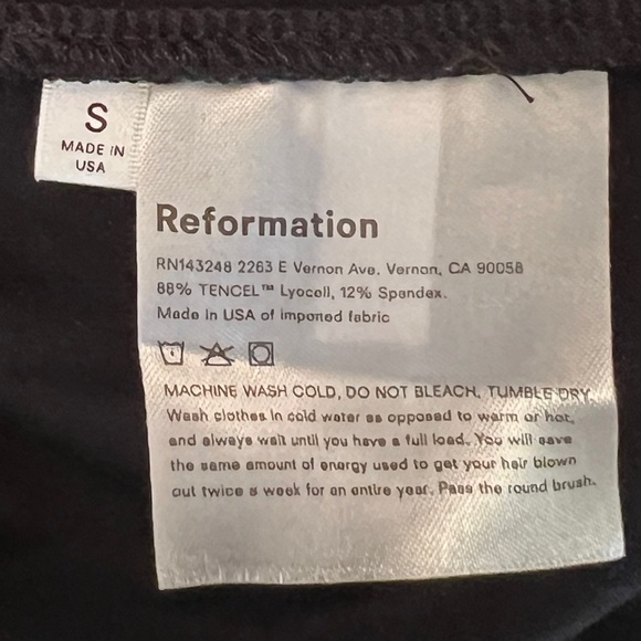 REFORMATION Rylan Black Skirt Slit REVOLVE - Picture 7 of 7